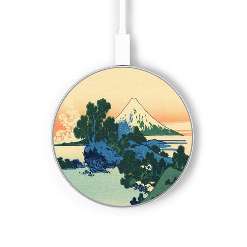 S2075 Katsushika Hokusai The Inume Pass in Kai Wireless Charger Pad 15W Type-C iPhone Android LED Light Charging Station