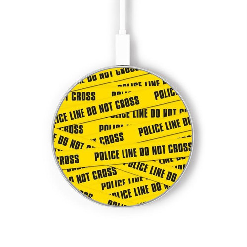 S2088 Police Line Do Not Cross Wireless Charger Pad 15W Type-C iPhone Android LED Light Charging Station