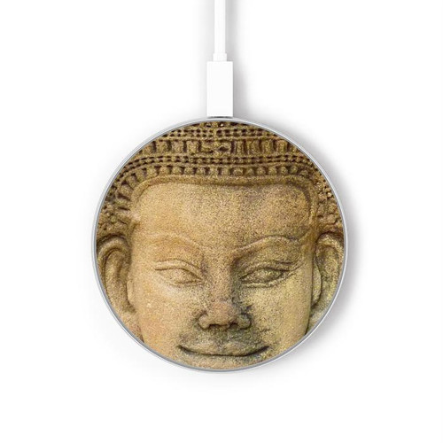 S2416 Apsaras Angkor Wat Cambodian Art Wireless Charger Pad 15W Type-C iPhone Android LED Light Charging Station