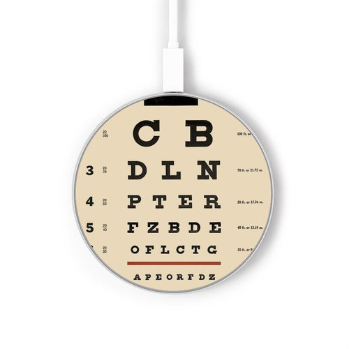 S2502 Eye Exam Chart Decorative Decoupage Poster Wireless Charger Pad 15W Type-C iPhone Android LED Light Charging Station S2502 Eye Exam Chart Decorative Decoupage Poster Wireless Charger Pad 15W Type-C iPhone Android LED Light Charging Station