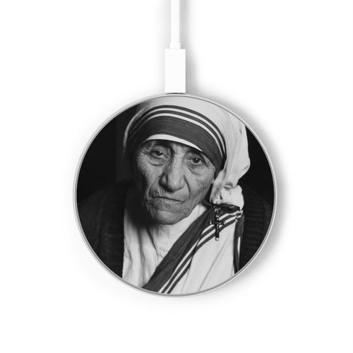 S2512 Mother Teresa Wireless Charger Pad 15W Type-C iPhone Android LED Light Charging Station