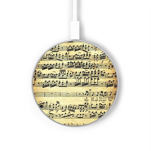 S2667 The Fowler Mozart Music Sheet Wireless Charger Pad 15W Type-C iPhone Android LED Light Charging Station