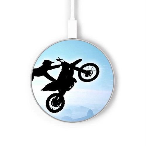 S2675 Extreme Freestyle Motocross Wireless Charger Pad 15W Type-C iPhone Android LED Light Charging Station