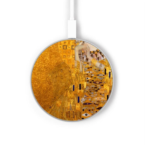 S3332 Gustav Klimt Adele Bloch Bauer Wireless Charger Pad 15W Type-C iPhone Android LED Light Charging Station