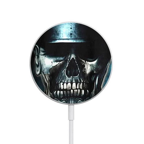 S0754 Skull Soldier Zombie Magnetic Wireless Charger Pad with MagSafe 15W for iPhone 16 15 14 13 12