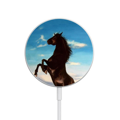 S0934 Wild Black Horse Magnetic Wireless Charger Pad with MagSafe 15W for iPhone 16 15 14 13 12