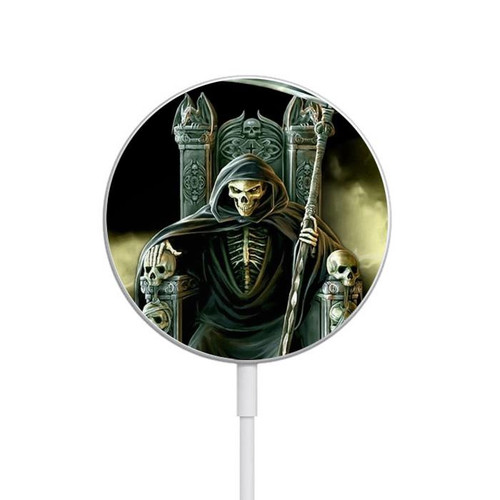 S1024 Grim Reaper Skeleton King Magnetic Wireless Charger Pad with MagSafe 15W for iPhone 16 15 14 13 12
