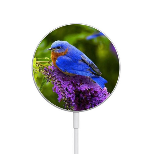 S1565 Bluebird of Happiness Blue Bird Magnetic Wireless Charger Pad with MagSafe 15W for iPhone 16 15 14 13 12