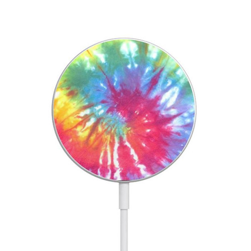 S1697 Tie Dye Colorful Graphic Printed Magnetic Wireless Charger Pad with MagSafe 15W for iPhone 16 15 14 13 12