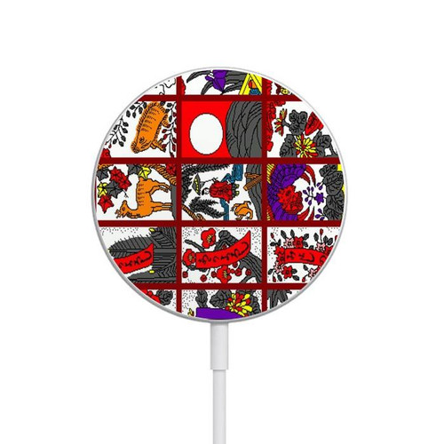 S1923 Hanafuda Japanese Flower Card Magnetic Wireless Charger Pad with MagSafe 15W for iPhone 16 15 14 13 12