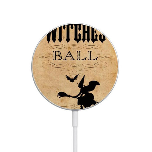 S2648 Vintage Halloween The Witches Ball Magnetic Wireless Charger Pad with MagSafe 15W for iPhone 16 15 14 13 12