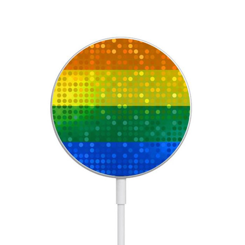 S2683 Rainbow LGBT Pride Flag Magnetic Wireless Charger Pad with MagSafe 15W for iPhone 16 15 14 13 12