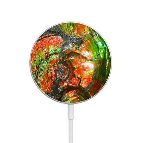 S2694 Ammonite Fossil Magnetic Wireless Charger Pad with MagSafe 15W for iPhone 16 15 14 13 12