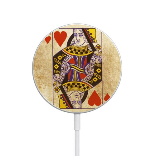 S2833 Poker Card Queen Hearts Magnetic Wireless Charger Pad with MagSafe 15W for iPhone 16 15 14 13 12