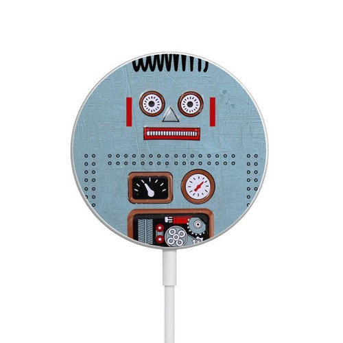 S3040 Retro Robot Toy Magnetic Wireless Charger Pad with MagSafe 15W for iPhone 16 15 14 13 12