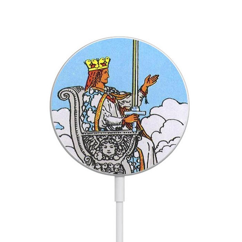 S3068 Tarot Card Queen of Swords Magnetic Wireless Charger Pad with MagSafe 15W for iPhone 16 15 14 13 12