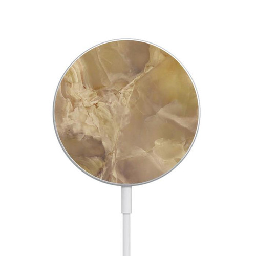 S3240 Yellow Marble Stone Magnetic Wireless Charger Pad with MagSafe 15W for iPhone 16 15 14 13 12