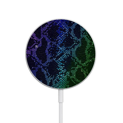 S3366 Rainbow Python Skin Graphic Print Magnetic Wireless Charger Pad with MagSafe 15W for iPhone 16 15 14 13 12