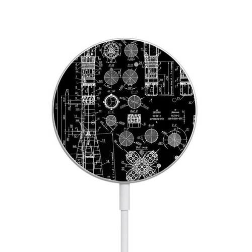 S3436 Apollo Blue Print Magnetic Wireless Charger Pad with MagSafe 15W for iPhone 16 15 14 13 12