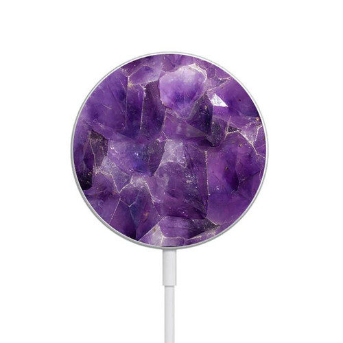 S3713 Purple Quartz Amethyst Graphic Printed Magnetic Wireless Charger Pad with MagSafe 15W for iPhone 16 15 14 13 12