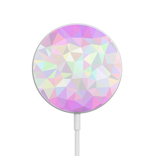 S3747 Trans Flag Polygon Magnetic Wireless Charger Pad with MagSafe 15W for iPhone 16 15 14 13 12