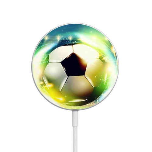 S3844 Glowing Football Soccer Ball Magnetic Wireless Charger Pad with MagSafe 15W for iPhone 16 15 14 13 12