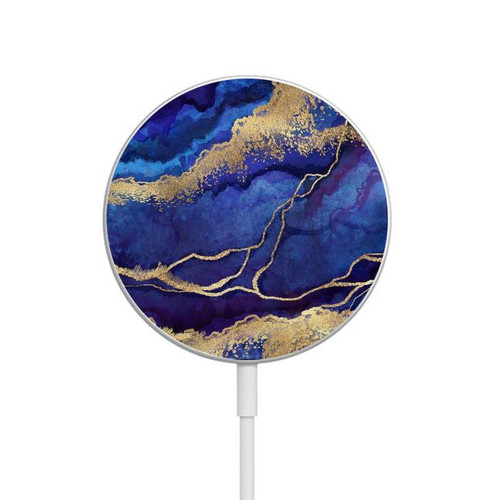 S3906 Navy Blue Purple Marble Magnetic Wireless Charger Pad with MagSafe 15W for iPhone 16 15 14 13 12