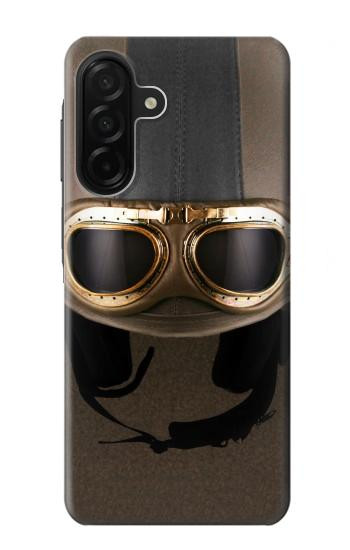 S2645 Vintage Brown Goggles Motorcycle Helmet Case For Samsung Galaxy A26