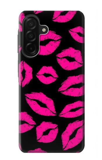 S2933 Pink Lips Kisses on Black Case For Samsung Galaxy A26