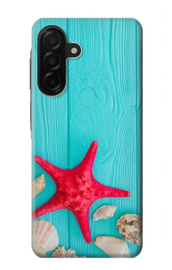 S3428 Aqua Wood Starfish Shell Case For Samsung Galaxy A26