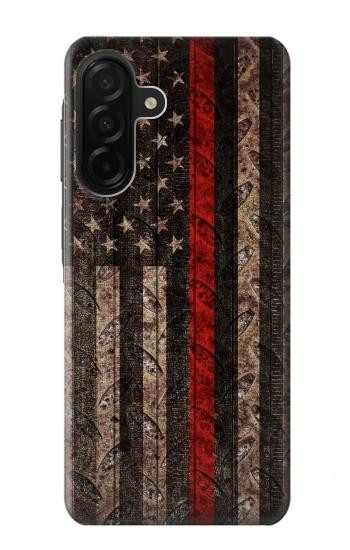 S3804 Fire Fighter Metal Red Line Flag Graphic Case For Samsung Galaxy A26