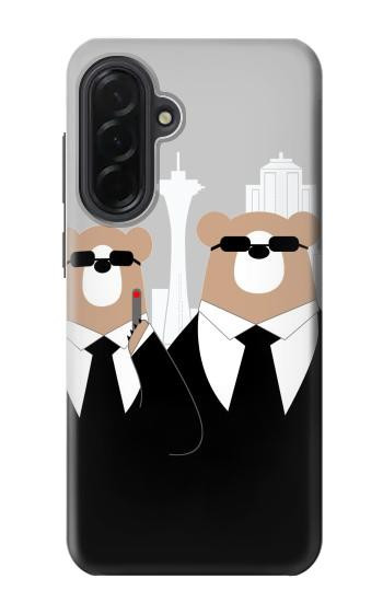 S3557 Bear in Black Suit Case For Samsung Galaxy A36
