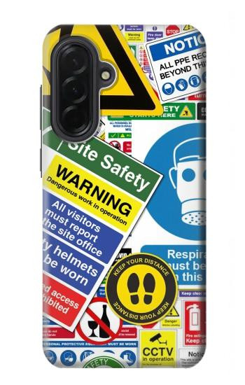 S3960 Safety Signs Sticker Collage Case For Samsung Galaxy A36