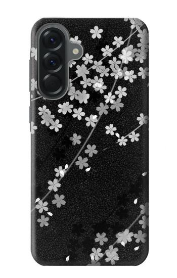 S2544 Japanese Kimono Style Black Flower Pattern Case For Samsung Galaxy A56