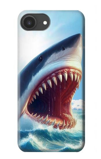 S4004 Oil Color Painting Giant Shark.jpeg Case For iPhone 16e, 17e
