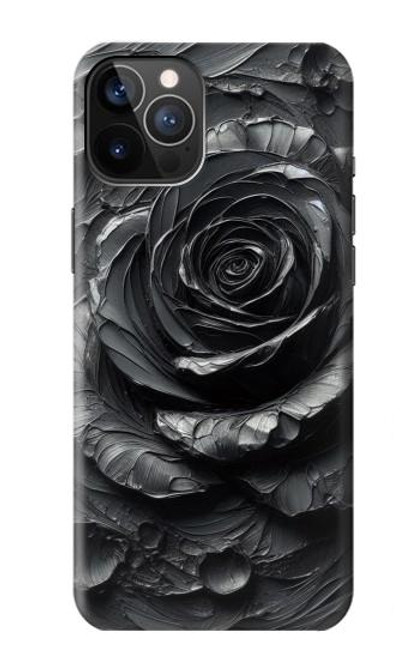 S3969 Black Rose Hard Brush Stroke Case For iPhone 12, iPhone 12 Pro