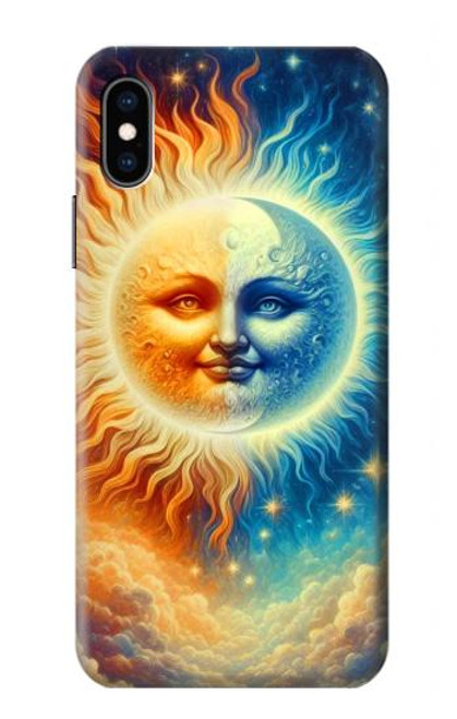 S3966 Artistic Sun Moon Case For iPhone X, iPhone XS