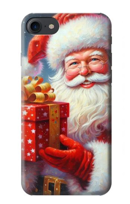S4029 Xmas Smiling Santa Claus Gift Box Case For iPhone 7, iPhone 8, iPhone SE (2020) (2022)