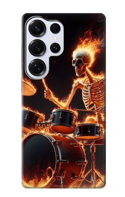 S3985 Fire Skull Drummer Case For Samsung Galaxy S25 Ultra