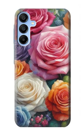 S3975 Colorful Roses Painting Case For Samsung Galaxy A15 5G