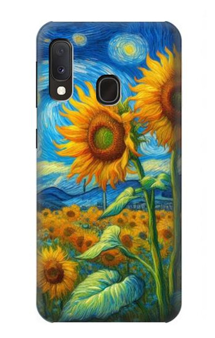 S4019 Sunflower Van Gogh Style Case For Samsung Galaxy A20e