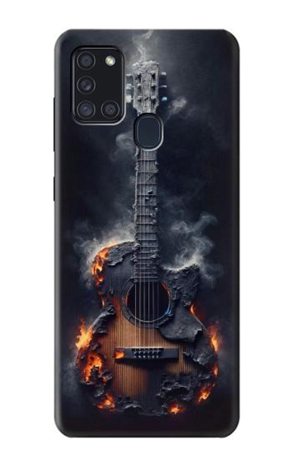 S3972 Burned Acoustic Guitar Graphic Case For Samsung Galaxy A21s