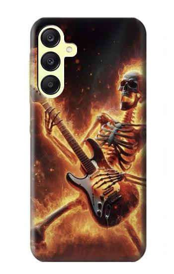 S3984 Fire Skeleton Playing Guitar Case For Samsung Galaxy A25 5G