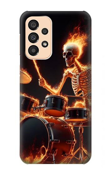 S3985 Fire Skull Drummer Case For Samsung Galaxy A33 5G