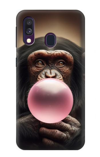 S3973 Chimpanzee Blowing Pink Bubblegum Case For Samsung Galaxy A40