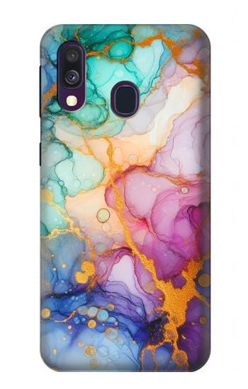 S4001 Multicolored Abstract Lilac Emerald Case For Samsung Galaxy A40