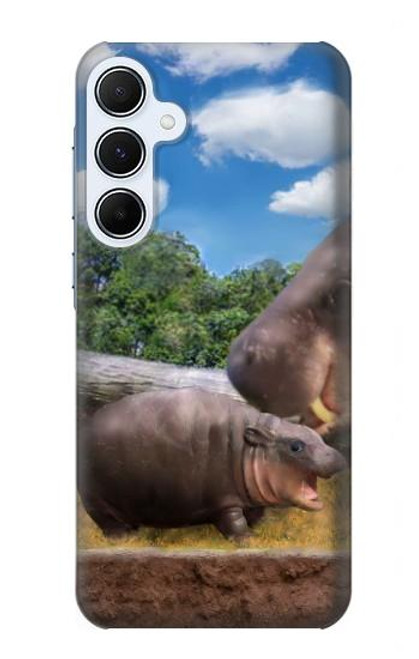 S4031 Baby Hippo Hippopotamus Family Case For Samsung Galaxy A55 5G