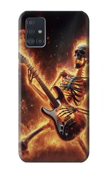 S3984 Fire Skeleton Playing Guitar Case For Samsung Galaxy A51