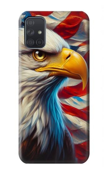 S3967 Bald Eagle American Flag Case For Samsung Galaxy A71