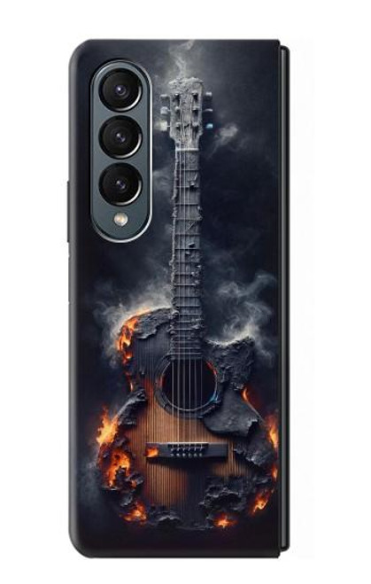 S3972 Burned Acoustic Guitar Graphic Case For Samsung Galaxy Z Fold 4